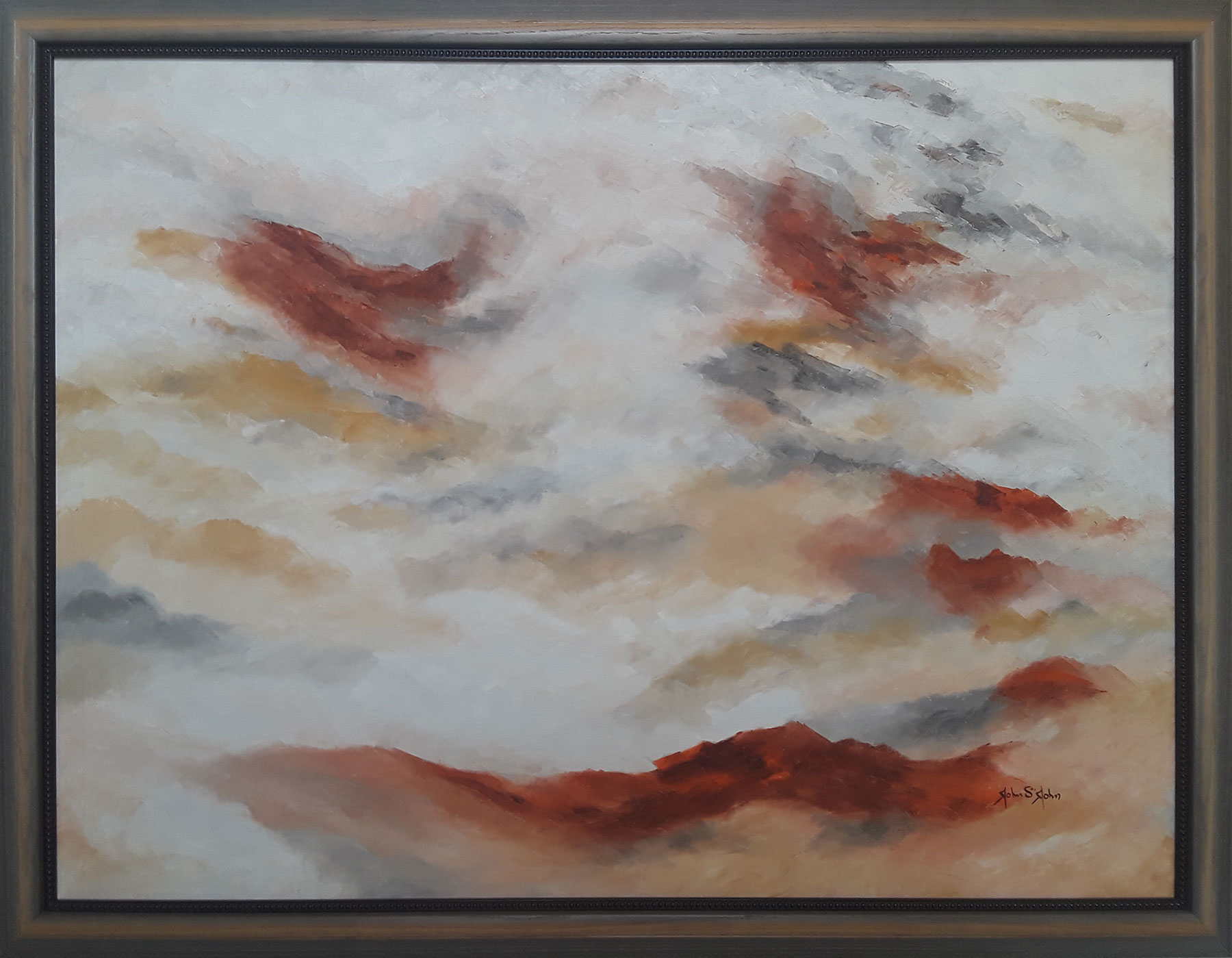 impressionist painting brown objects looks like hills
